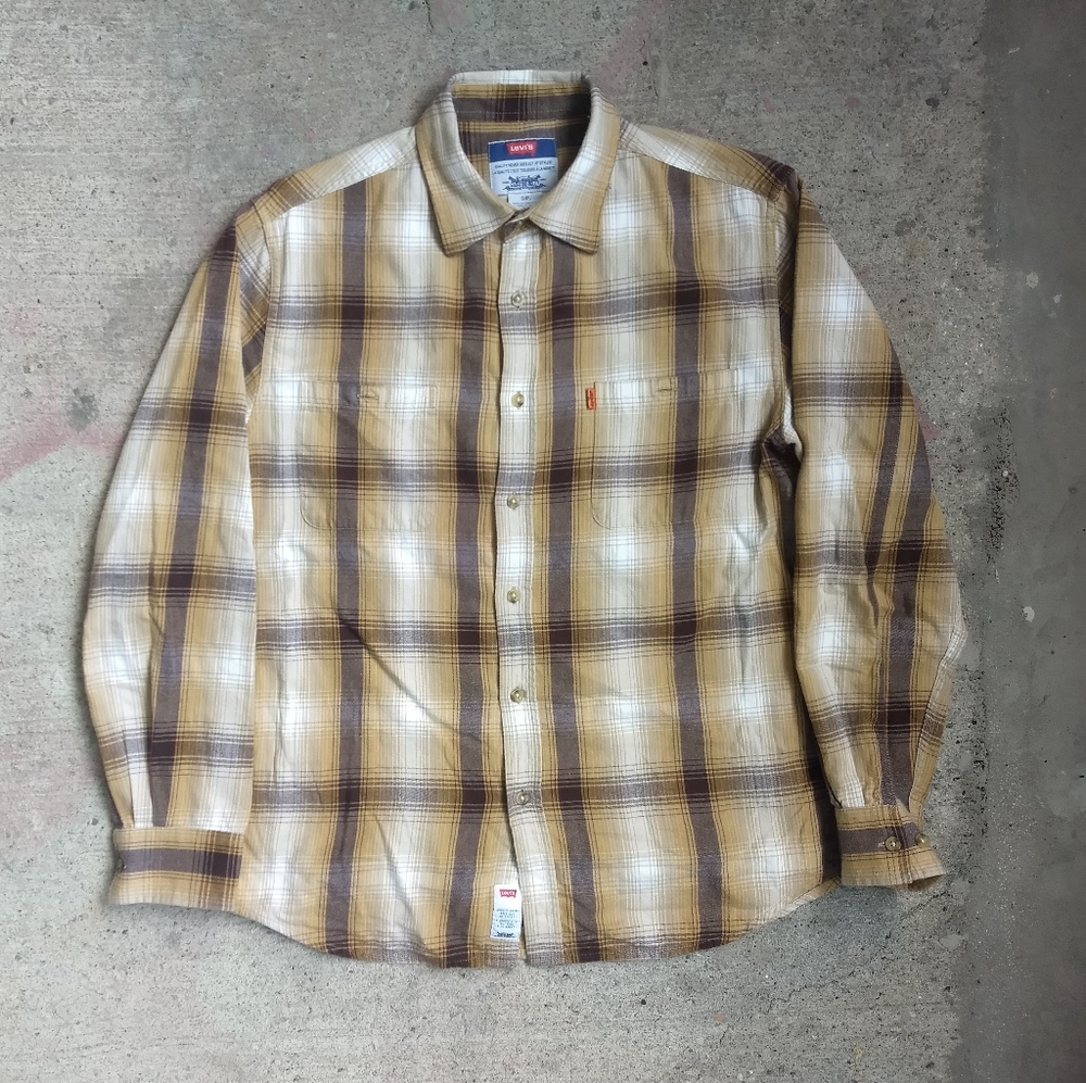 Vintage Levis orange tab plaid shirt